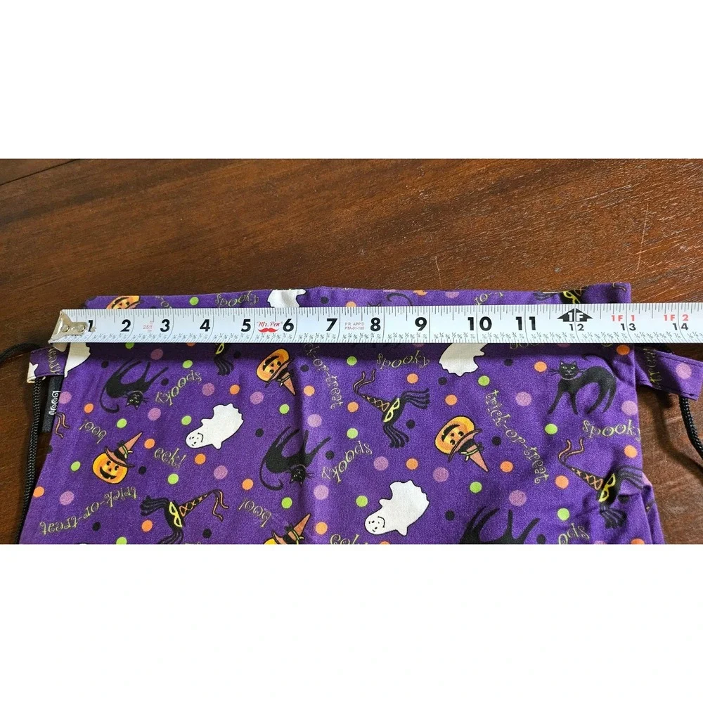 Longaberger Halloween Party Treat Bag Kids 4 Pack Purple Drawstring Fabric 23704